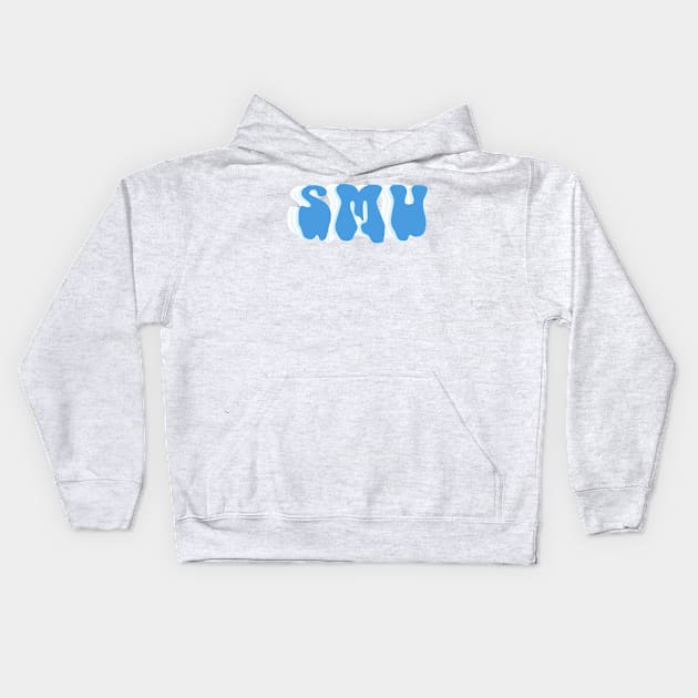 SMU Blue Melt Kids Hoodie by one-broke-kid